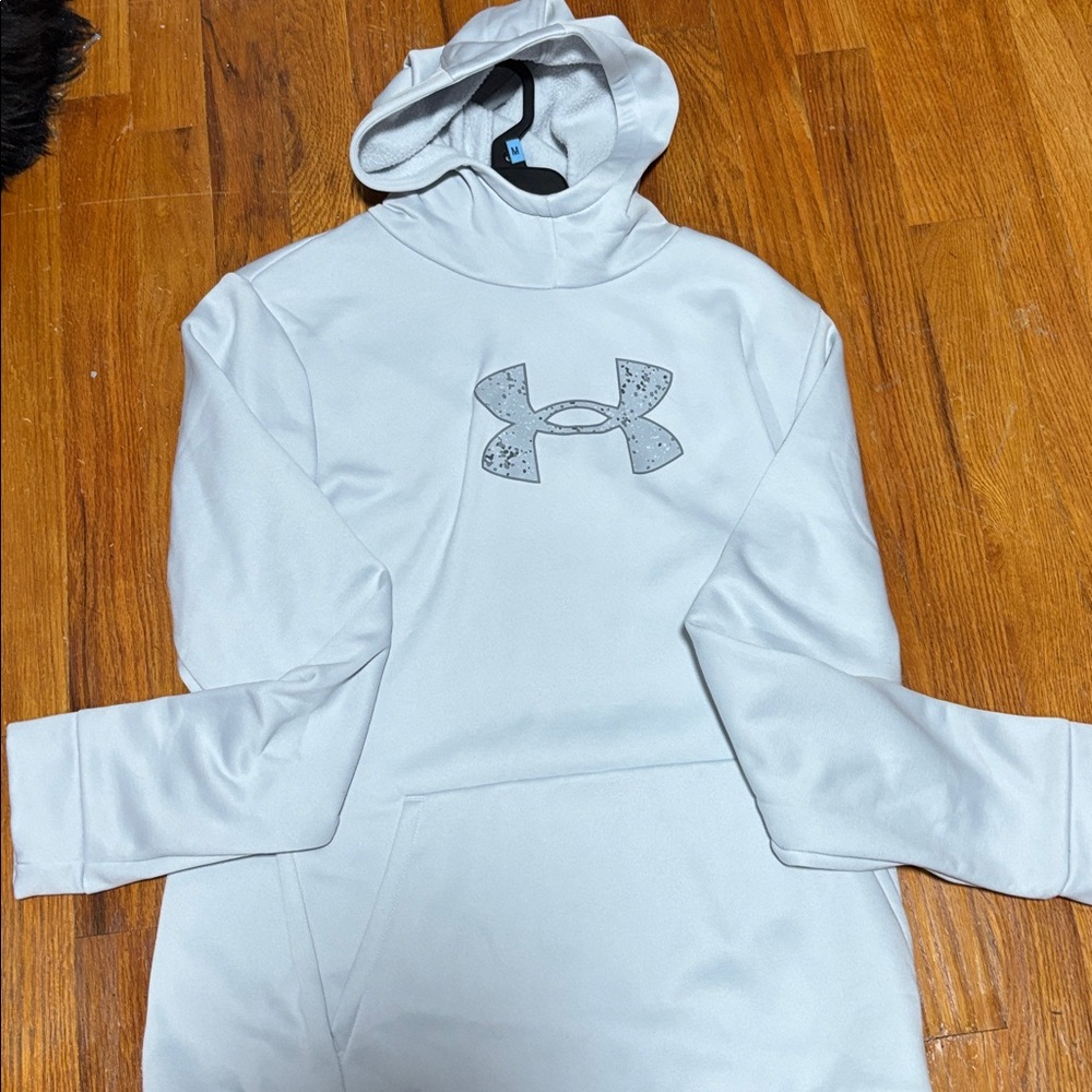 Under Armour Light Gray Pullover Hoodie with Logo
